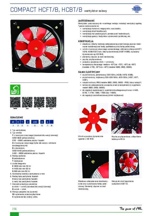 Wentylator Osiowy ścienny HCFT/B, HCBT/B - Venture Industries